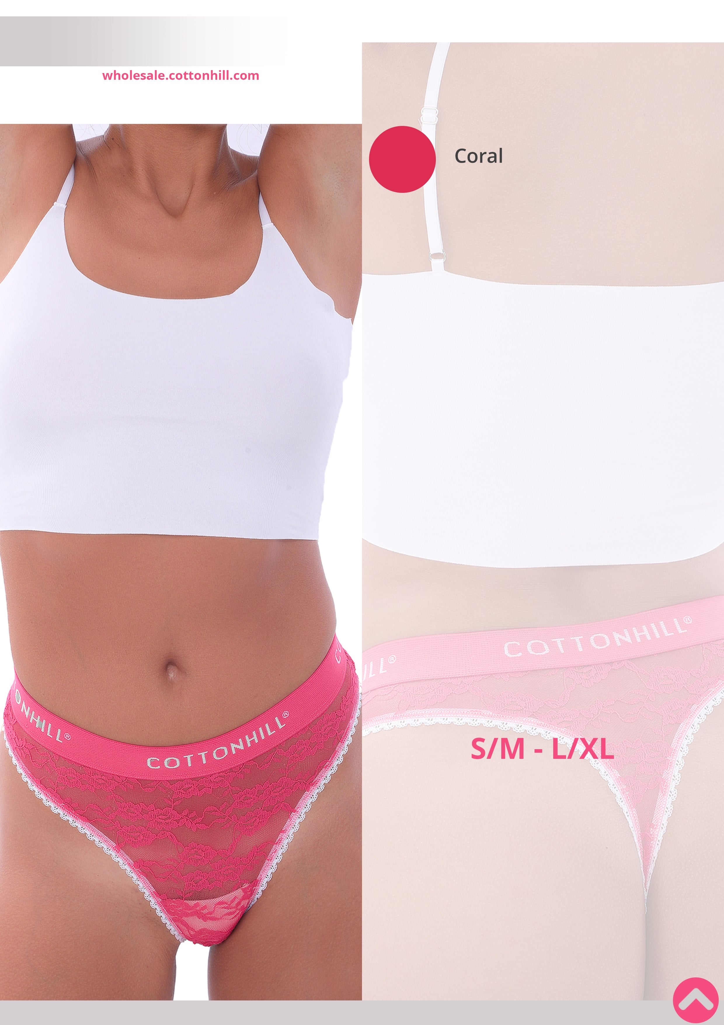 Cottonhıll 6155 Kadın Dantelli Tanga Külot
