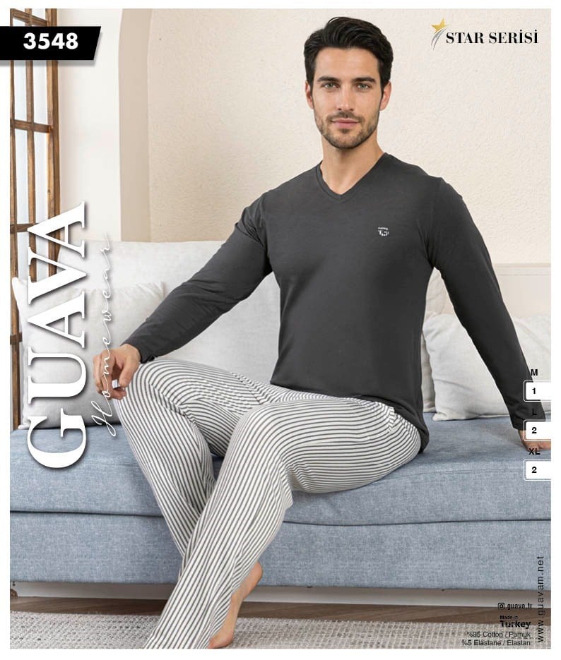 Guava 3548 Erkek Uzun Kollu Pijama Takımı