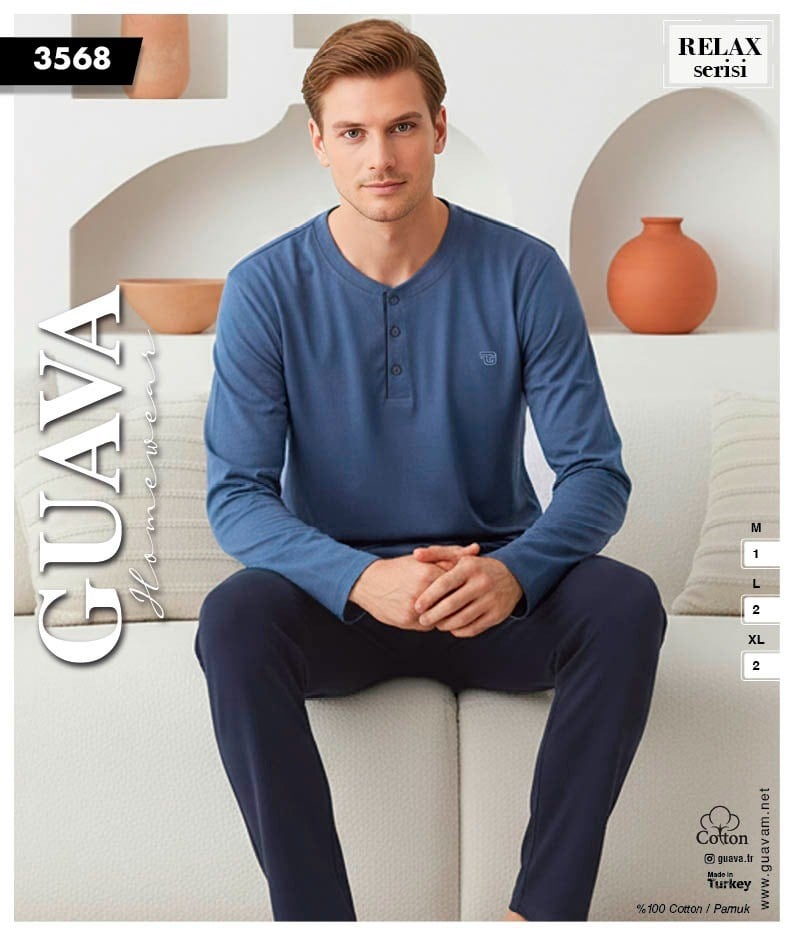 Guava 3568 Erkek Uzun Kollu Pijama Takımı