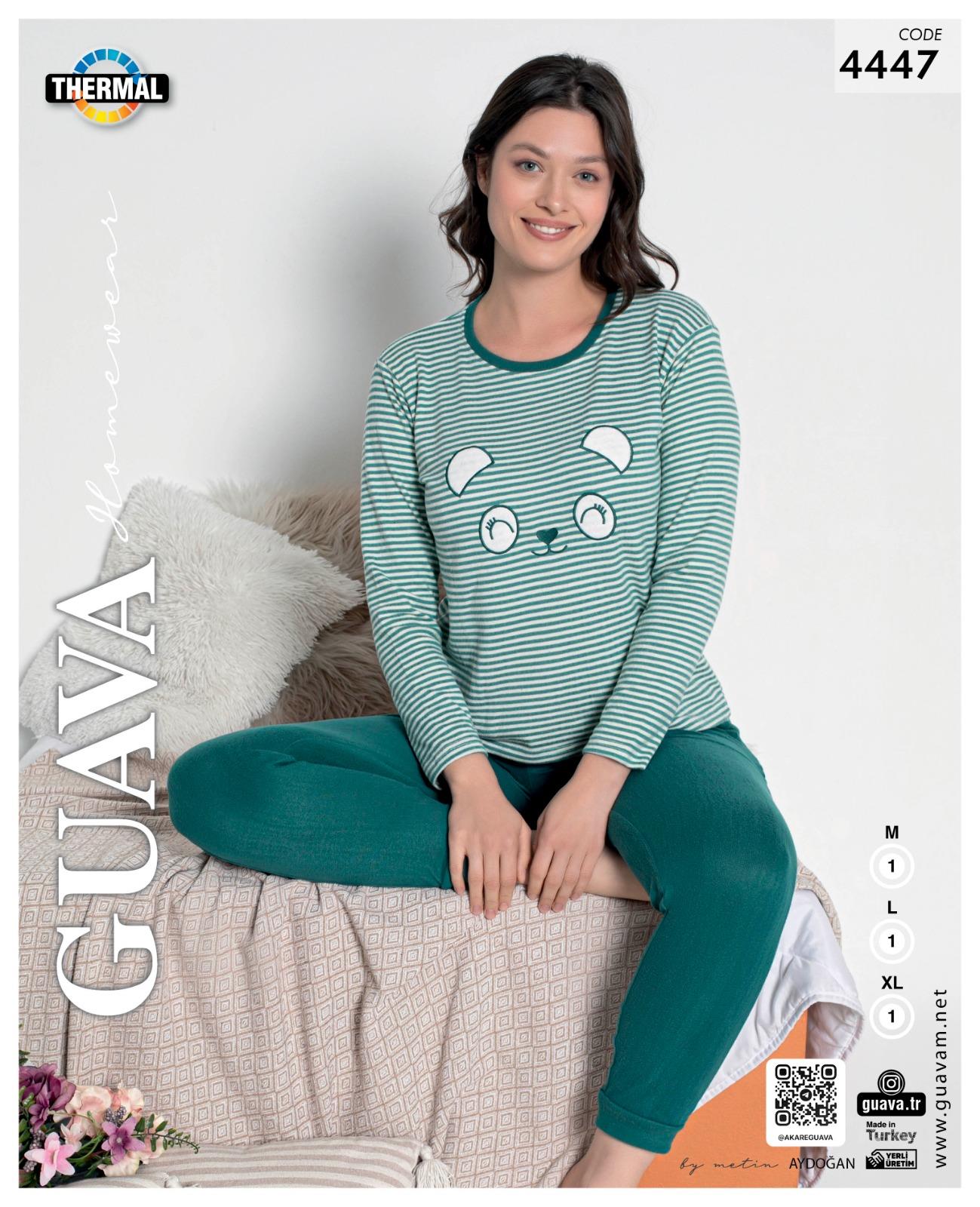 Guava 4447 Kadın Termal Uzun Kollu Pijama Takımı
