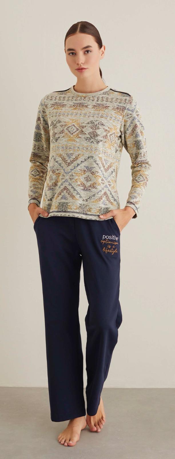 Ibıza 7895 Kadın Uzun Kollu Eşli Pijama Takımı