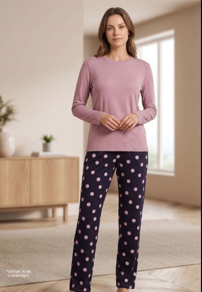 Jiber 10357 Kadın Uzun Kol Pijama Takımı