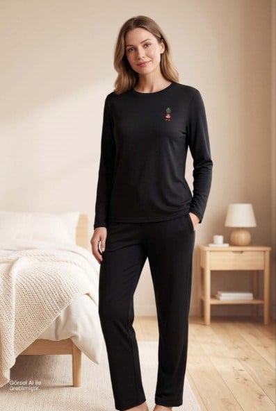 Jiber 10364 Kadın Uzun Kol Pijama Takımı