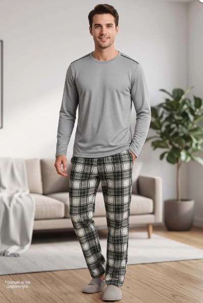 Jiber 15362 Erkek Uzun Kol Pijama Takımı