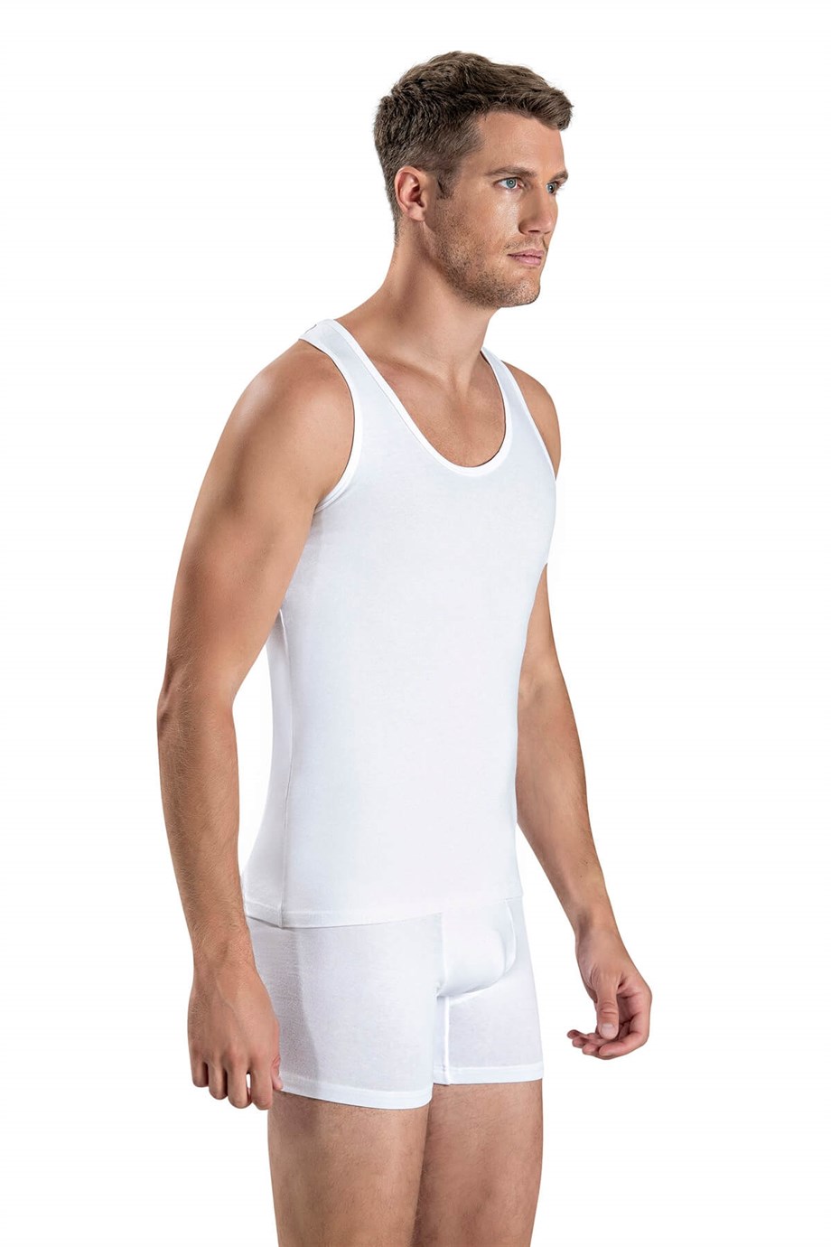 Jiber Erkek (Beyaz) Likralı Rambo Atlet 136