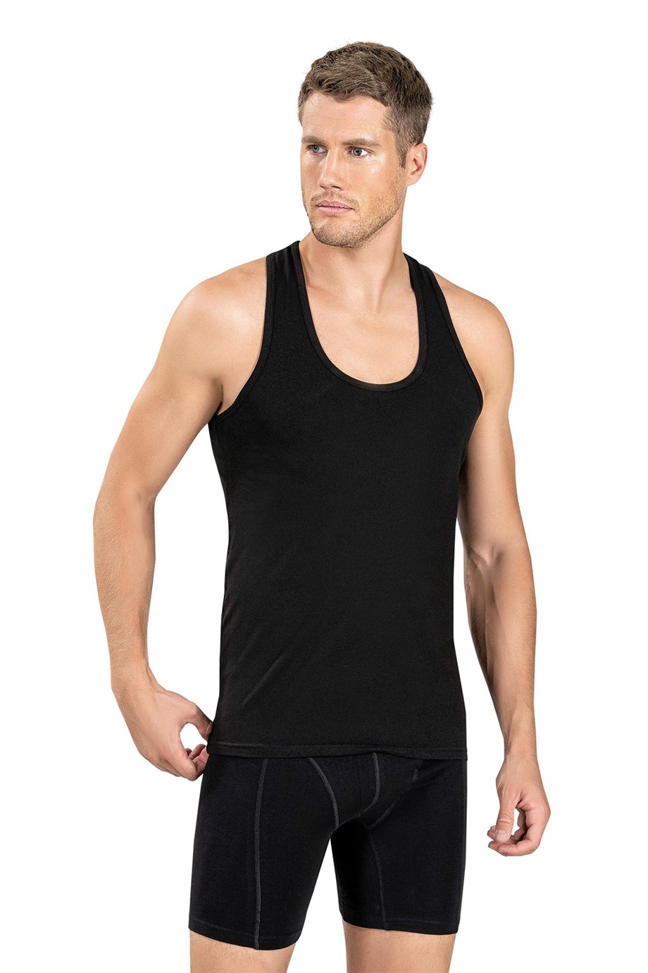 Jiber Erkek (Siyah) Likralı Rambo Atlet 136