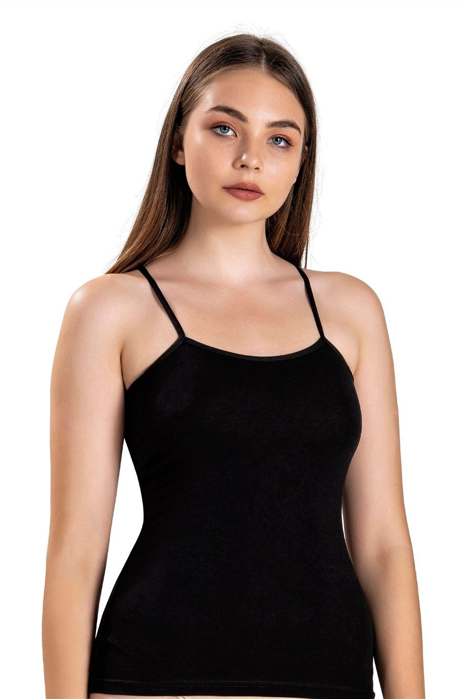 Jiber Kadın (Siyah) İp Askılı Atlet 503