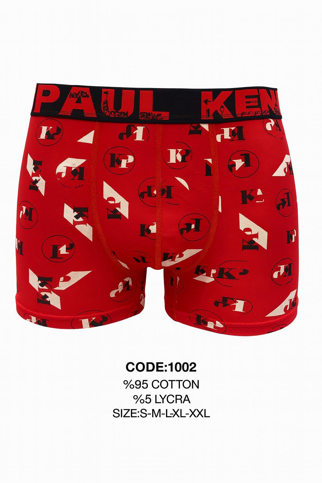 Kenn Paul Erkek Desenli Likralı Boxer