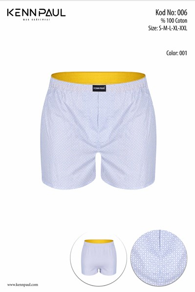 Kenn Paul Erkek Desenli Poplin Boxer