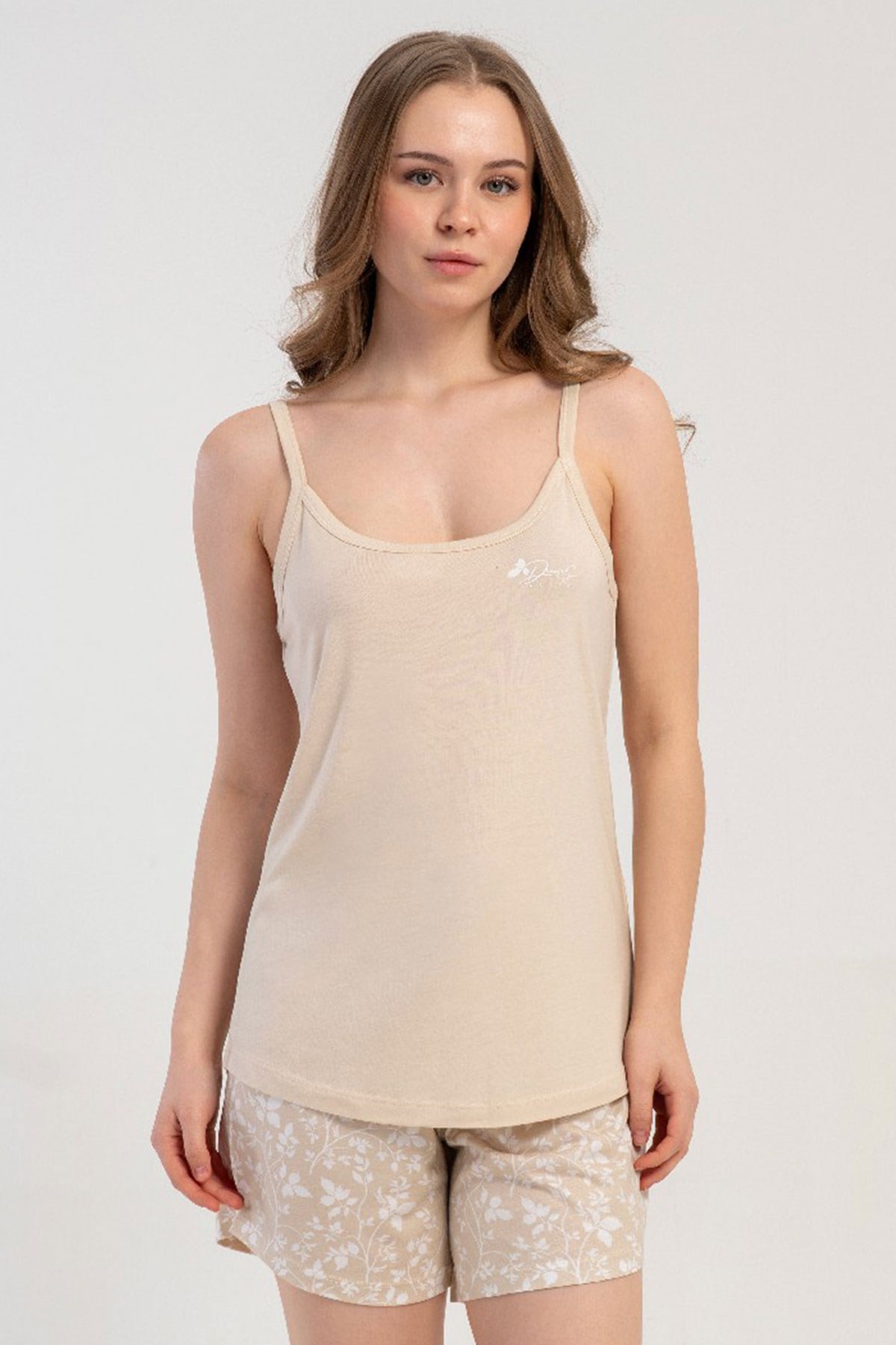 Kezokino 5121832734 Kadın İp Askılı Şortlu Pijama Takımı