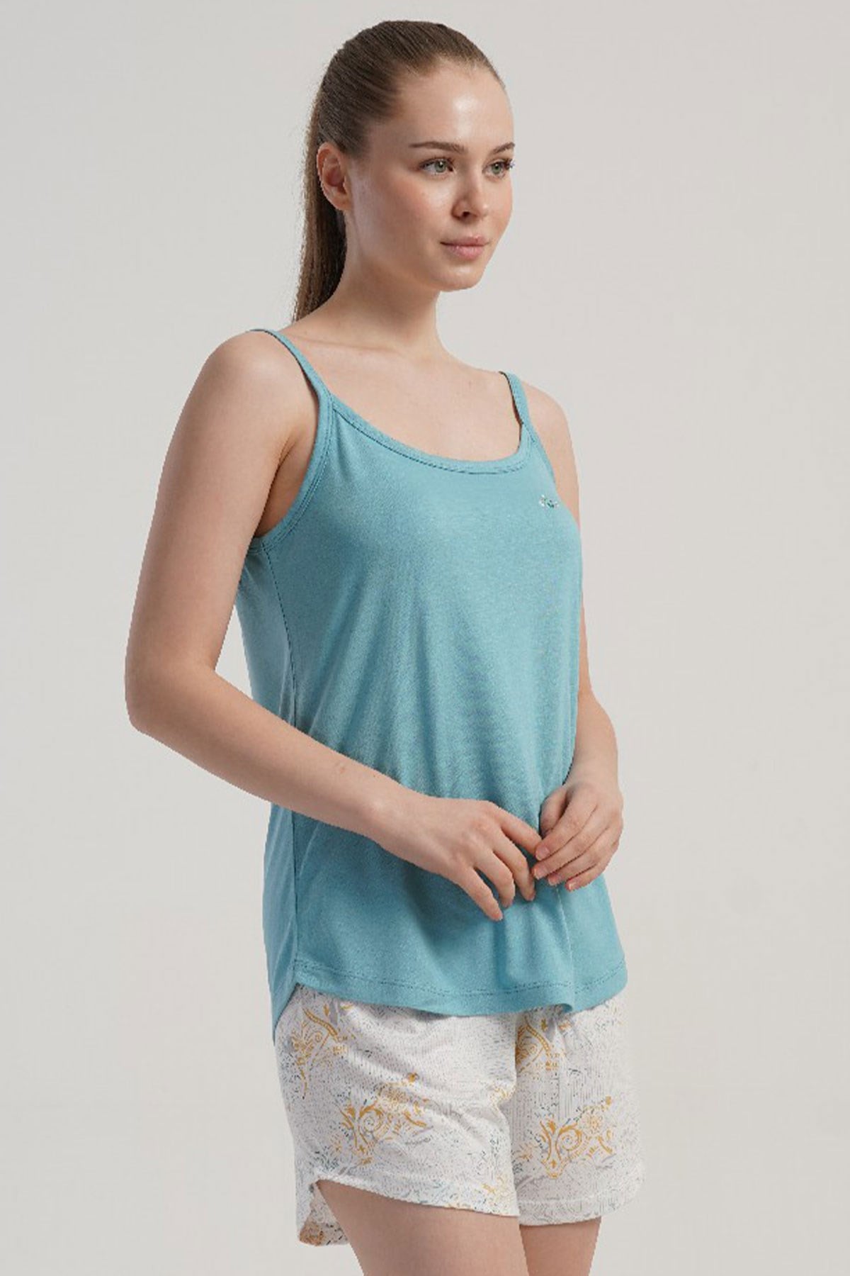 Kezokino 5122351282 Kadın İp Askılı Şortlu Pijama Takımı