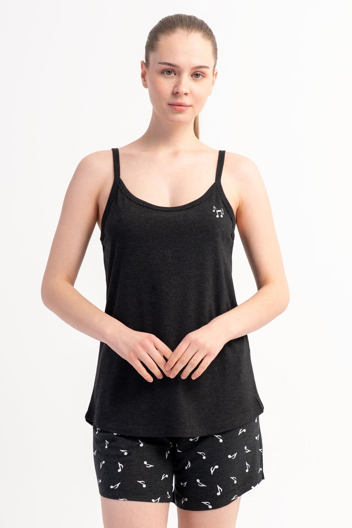 Kezokino 5122902755 Kadın İp Askılı Şortlu Pijama Takımı