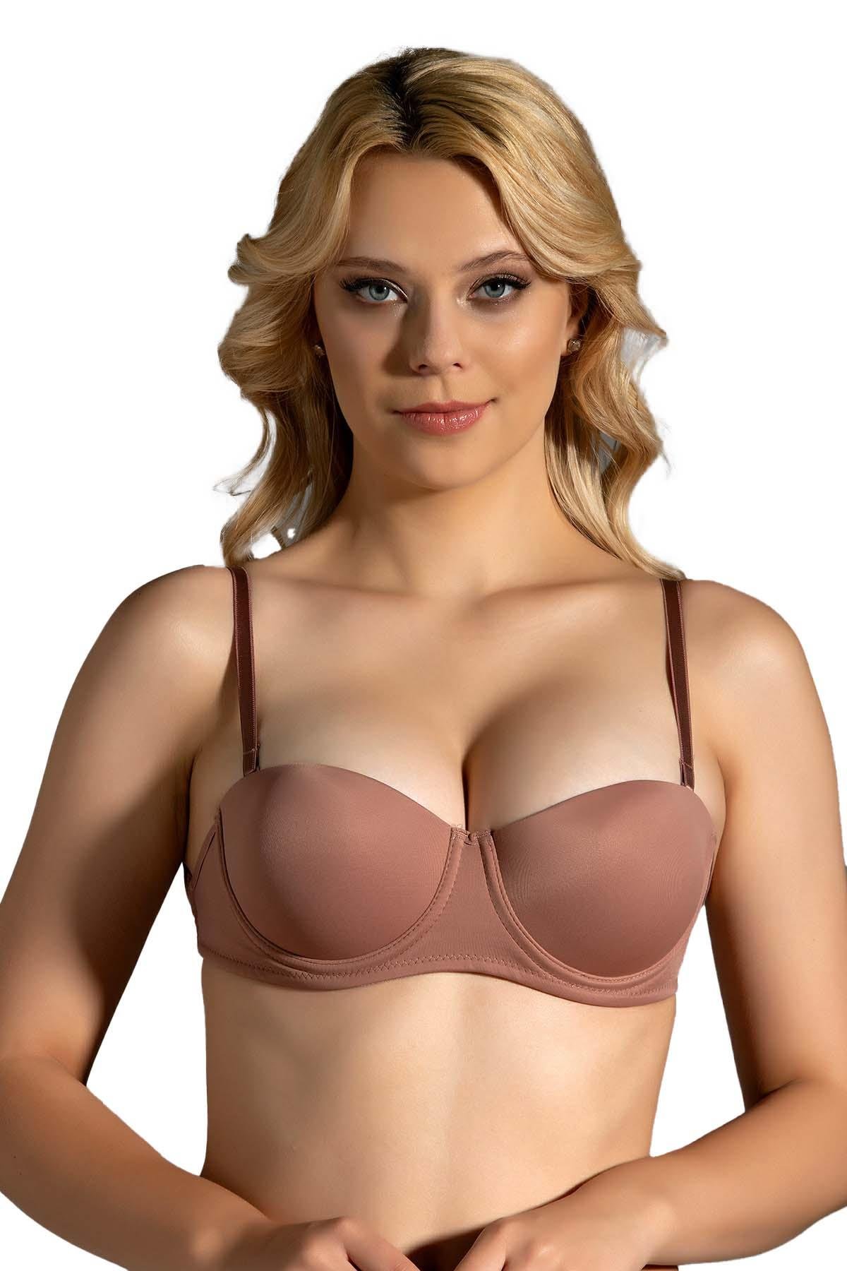 New Bra 338310 Sırtı Şeffaf Dekolte Desteksiz Sütyen