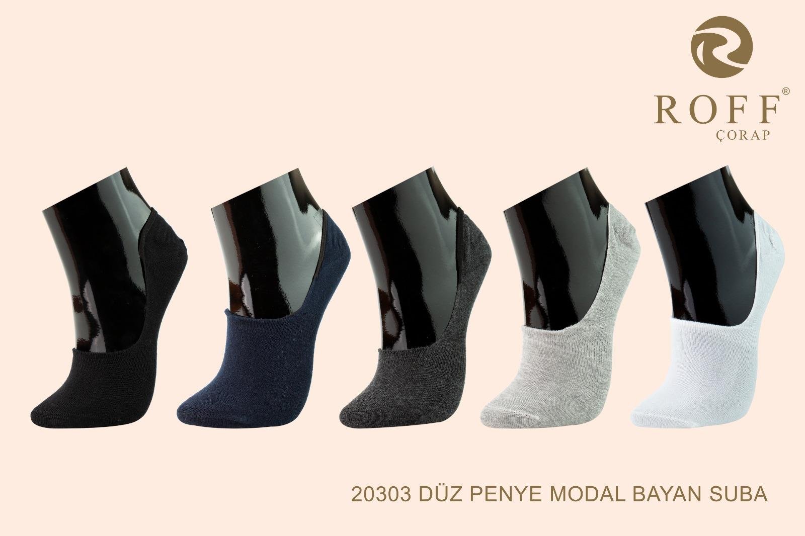 Roff 20303 Kadın Suba Düz Çorap (Syh/Byz/Asrt)