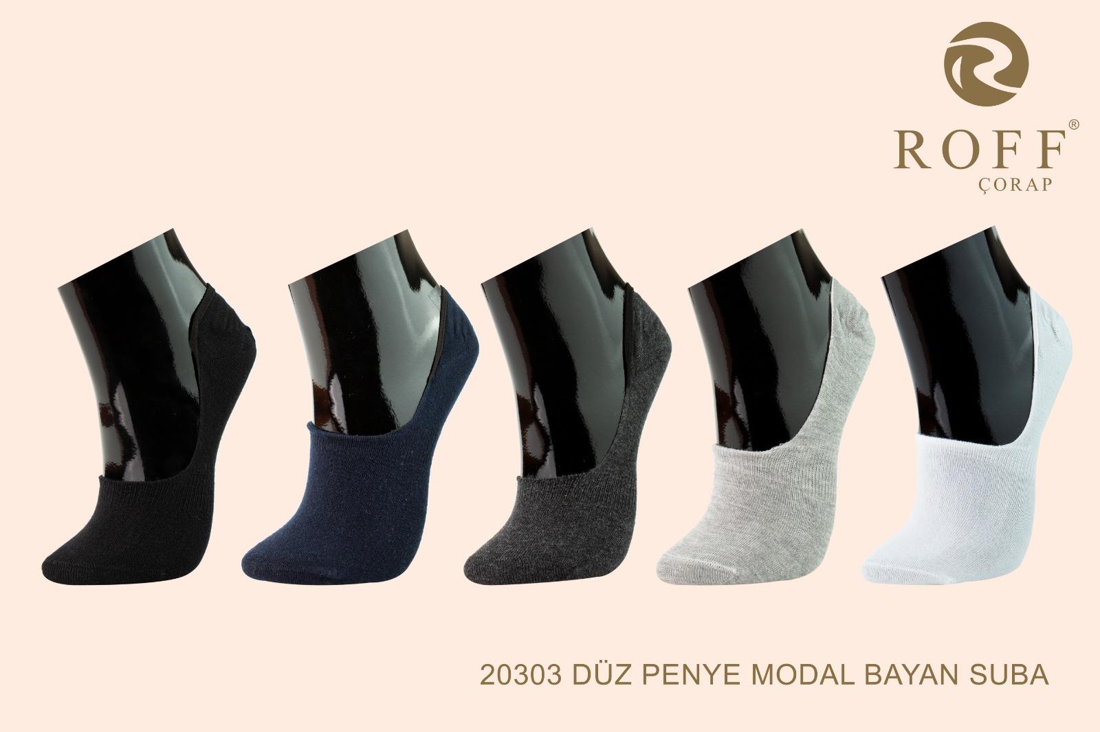 Roff 20303 Kadın Suba Düz Çorap (Syh/Byz/Asrt)