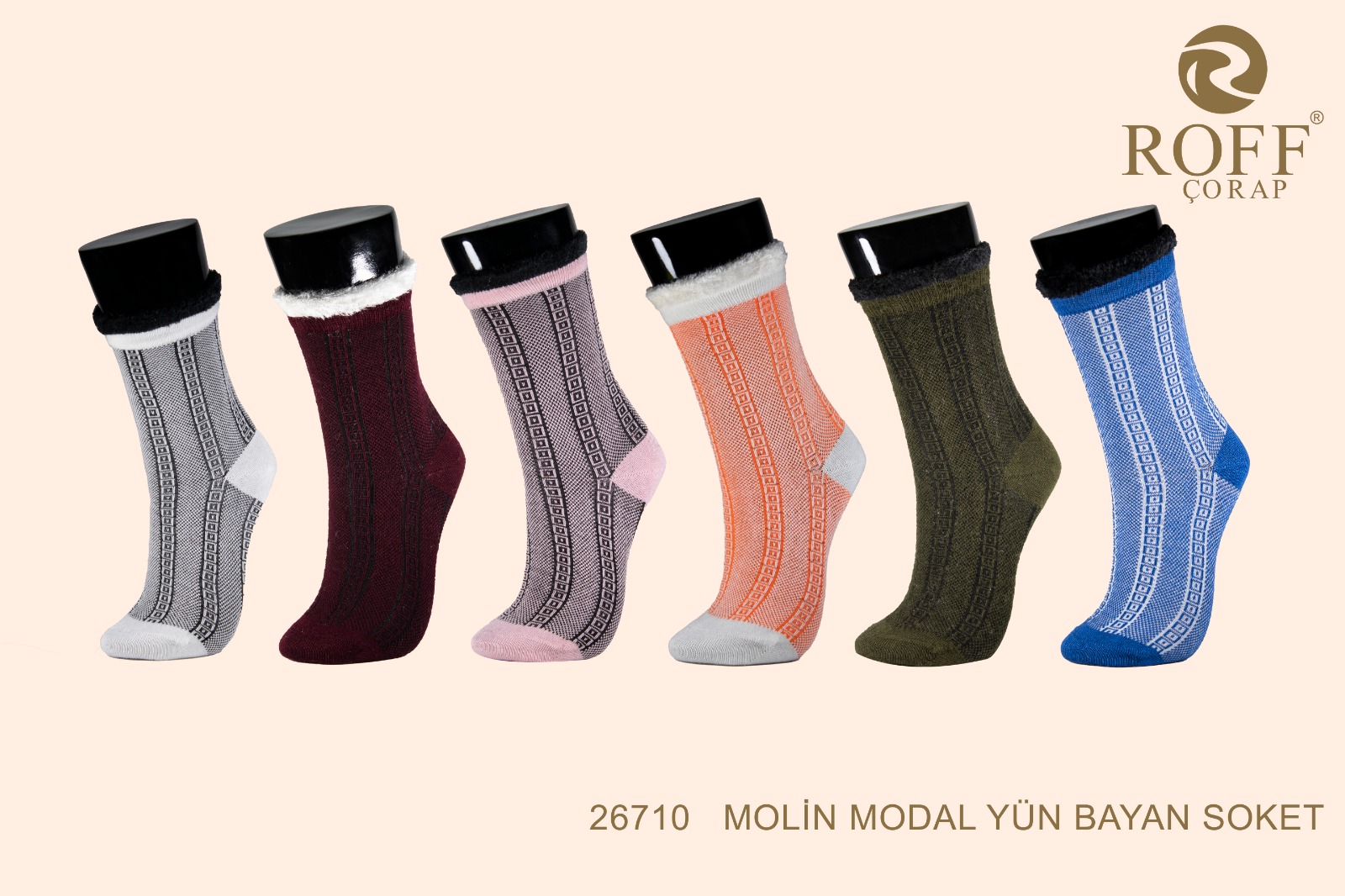 Roff 26710 Kadın Molın Modal Yün Soket Çorap