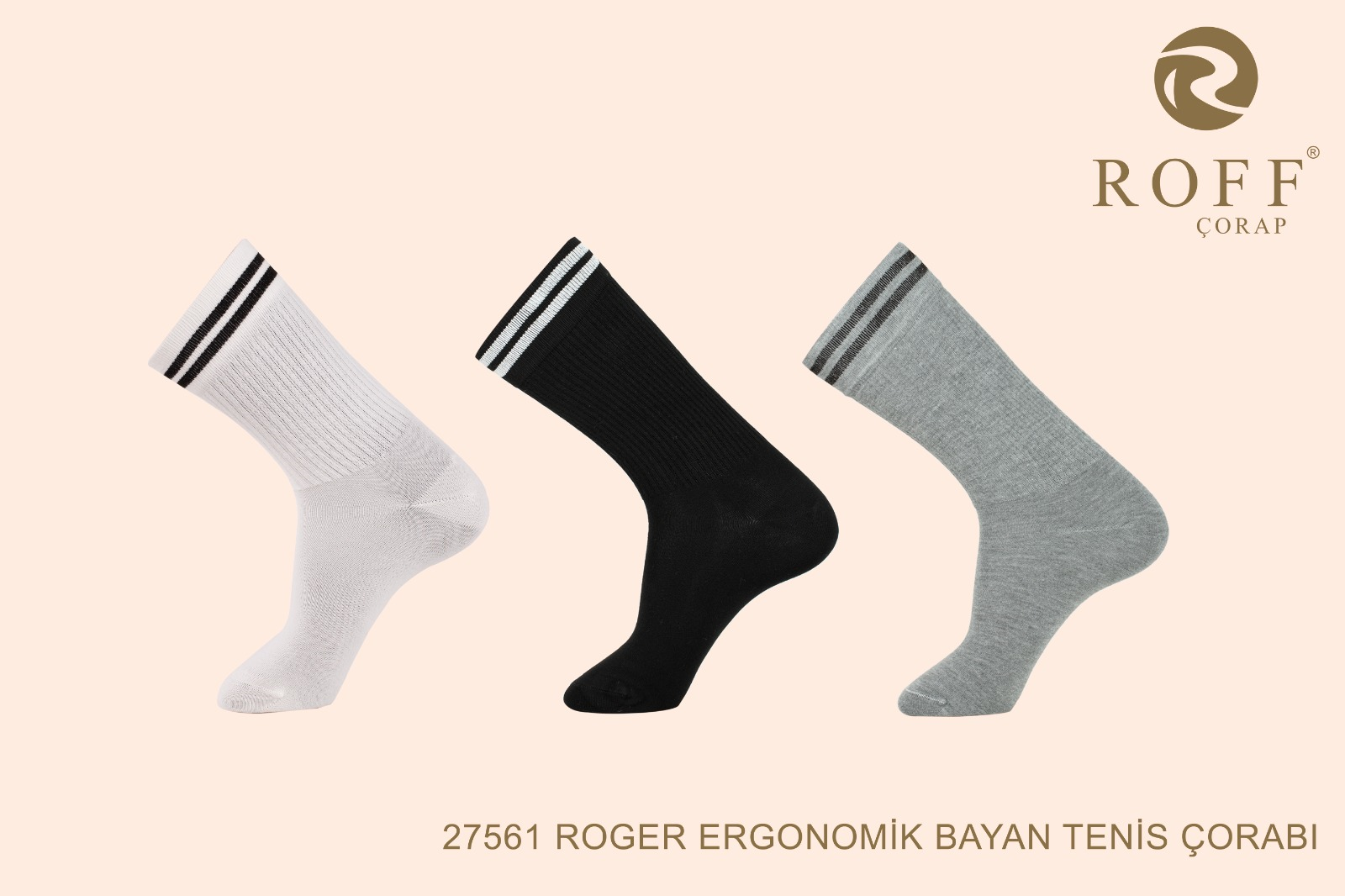 Roff 27561 Kadın Roger Ergonomıc Soket Tenis Çorap