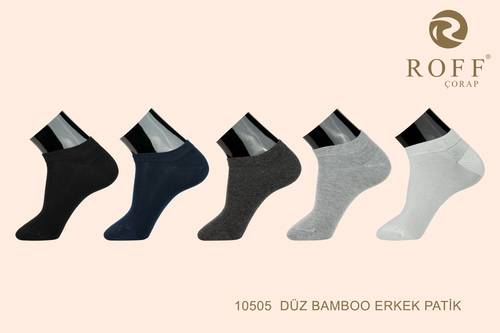 Roff Erkek Bambu Patik Çorap (Siyah)