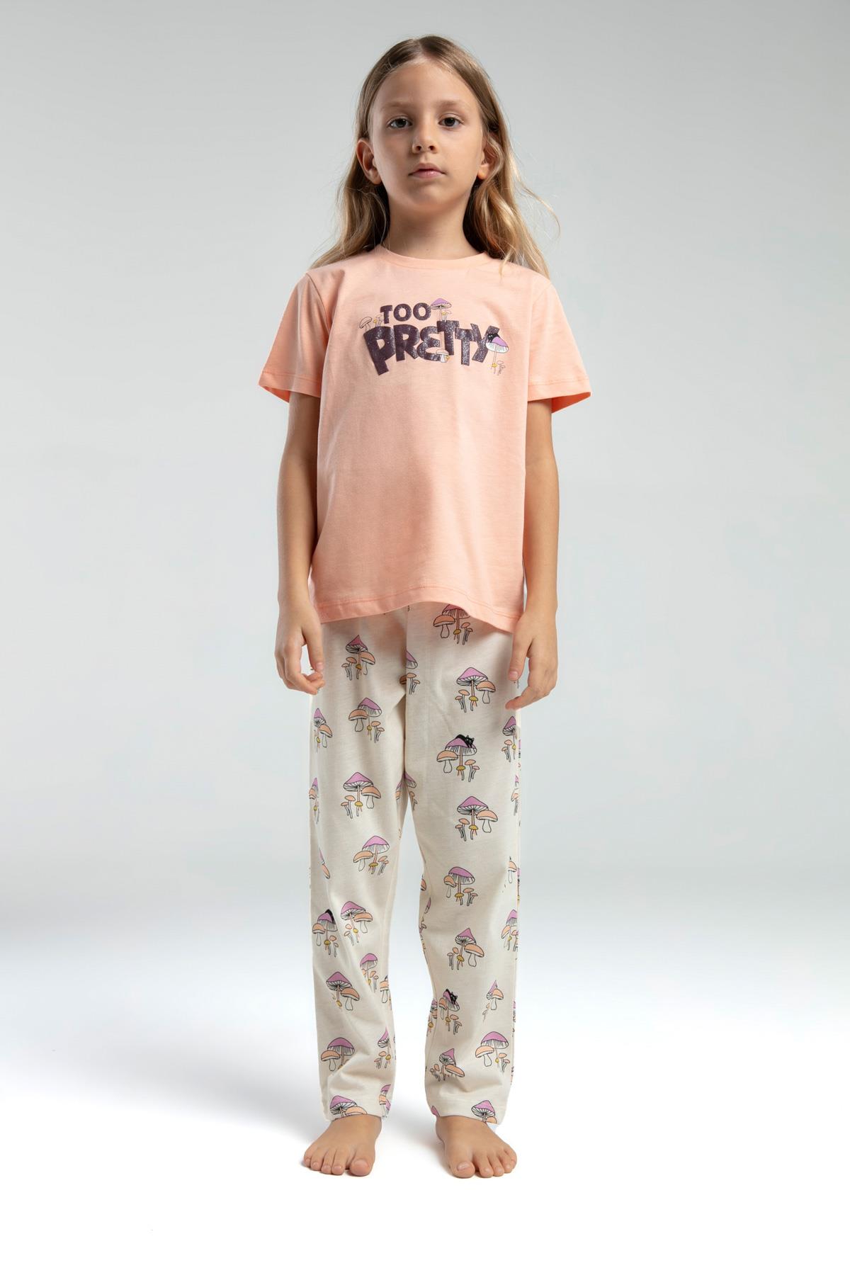 RolyPoly 3585-G Kız Çocuk Kısa Kollu Pijama Takımı