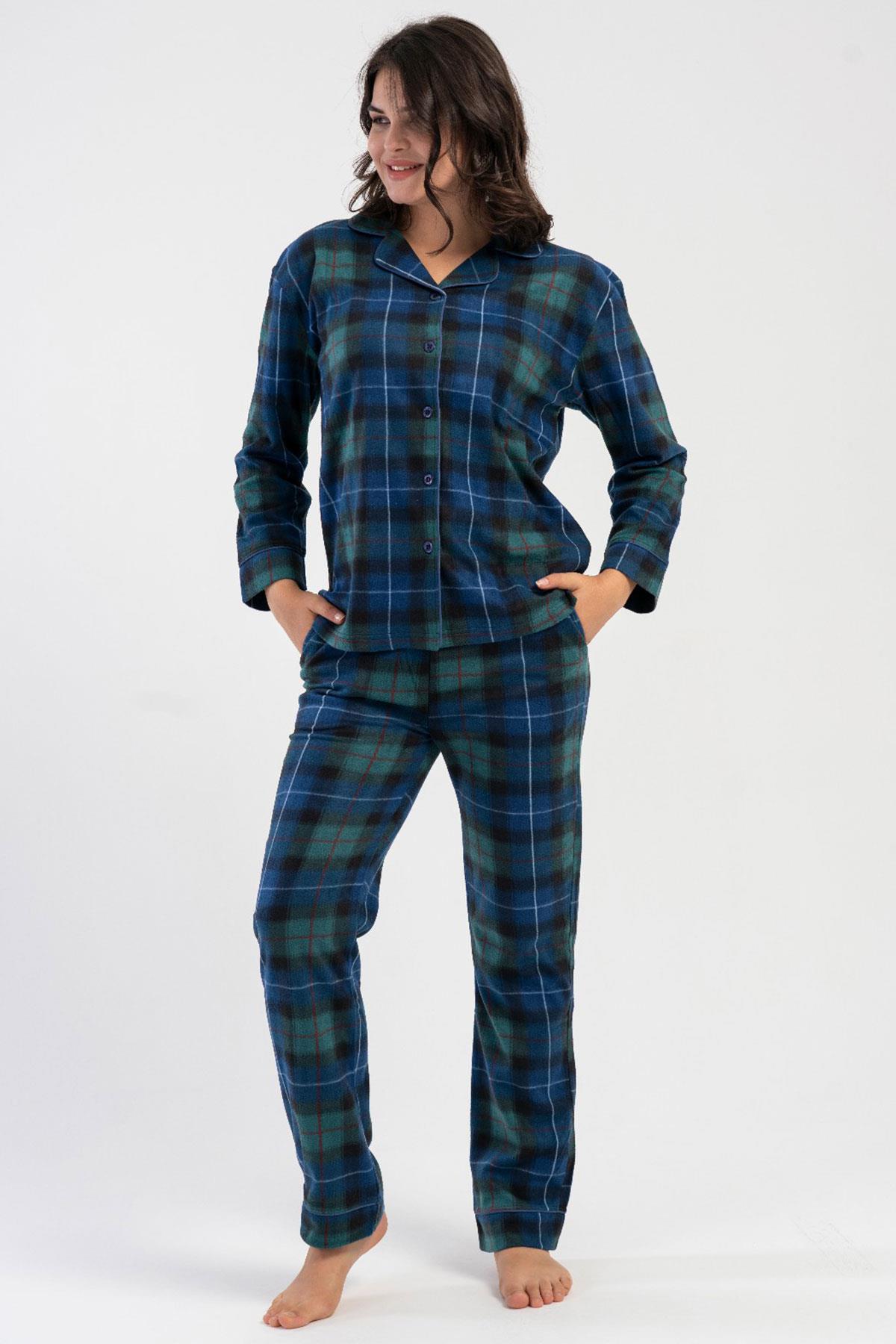 Vienetta 1618421121 Kadın Uzun Kollu Polar Pijama Takımı