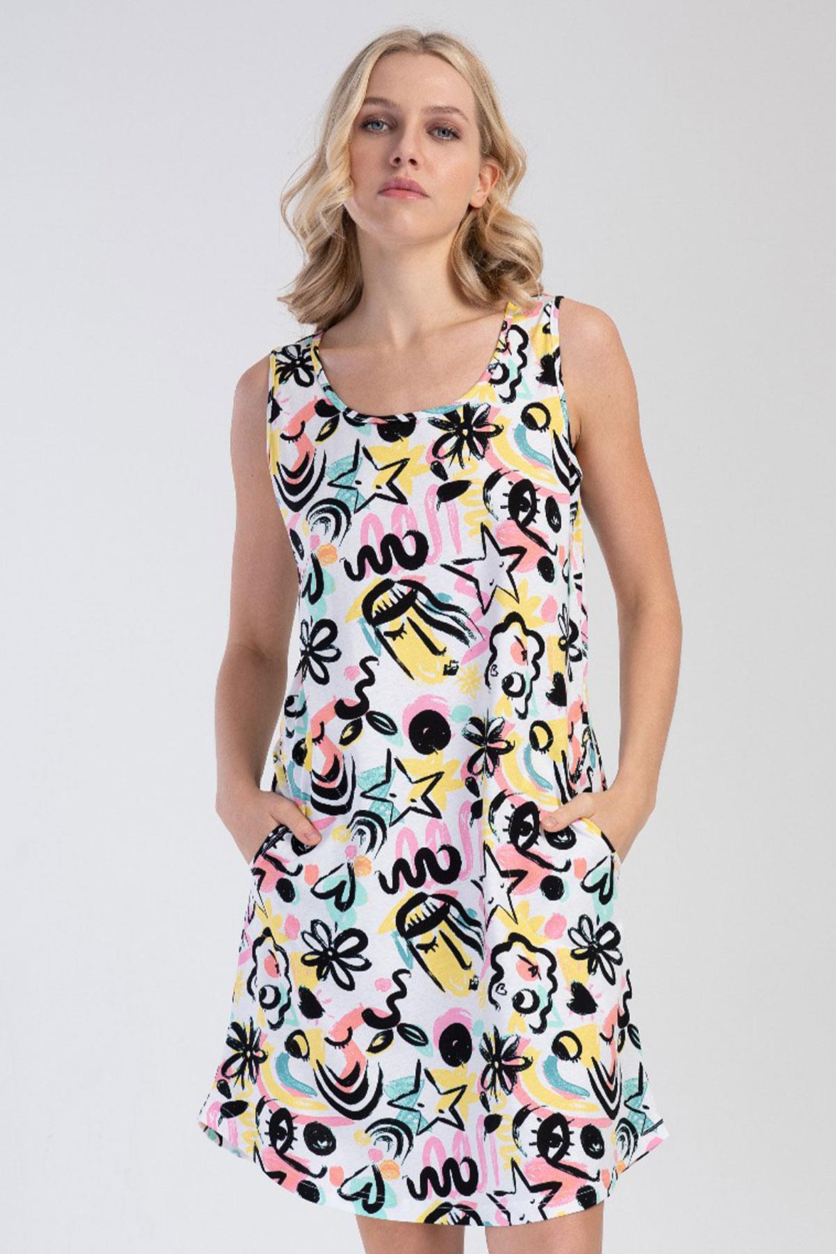 Vienetta 4010510000 Kadın Kalın Askılı Ev Elbisesi