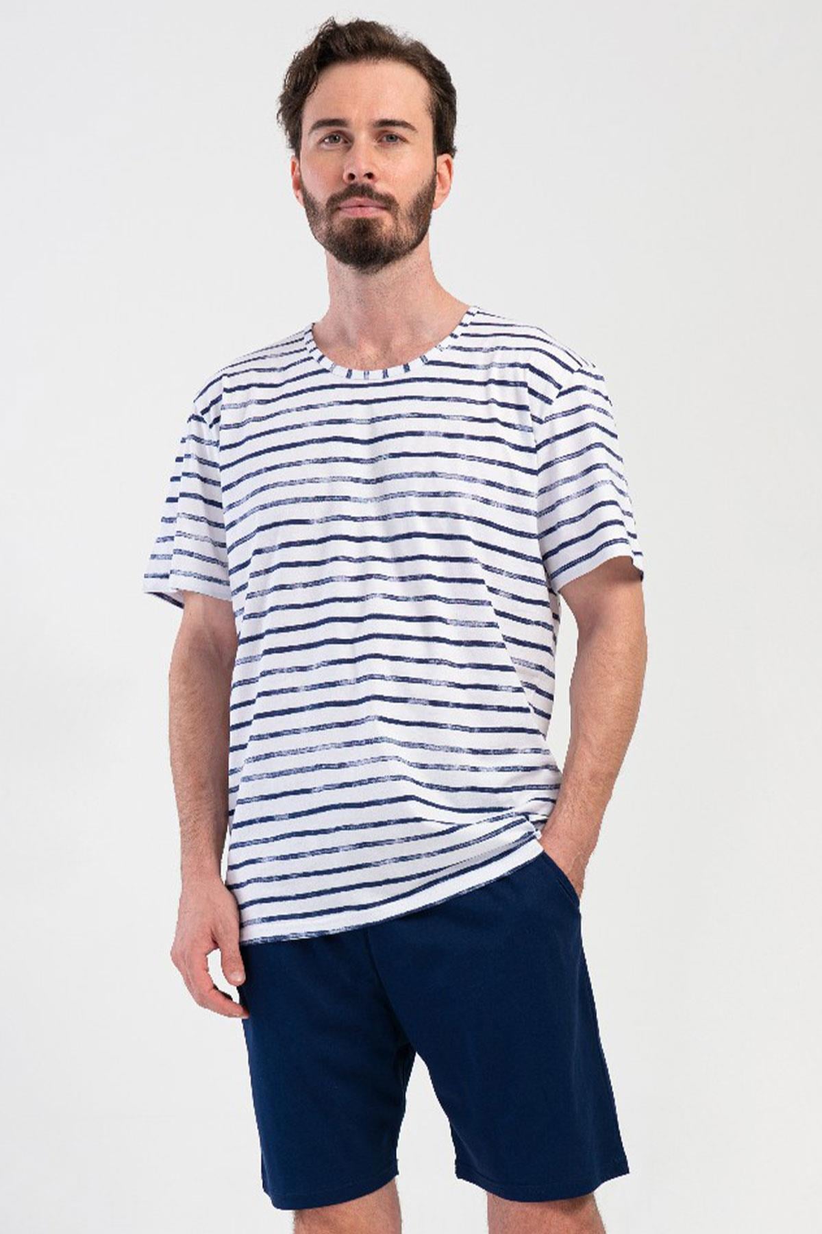 Vienetta 4080781062 Erkek Kısa Kollu Şortlu Pijama Takımı