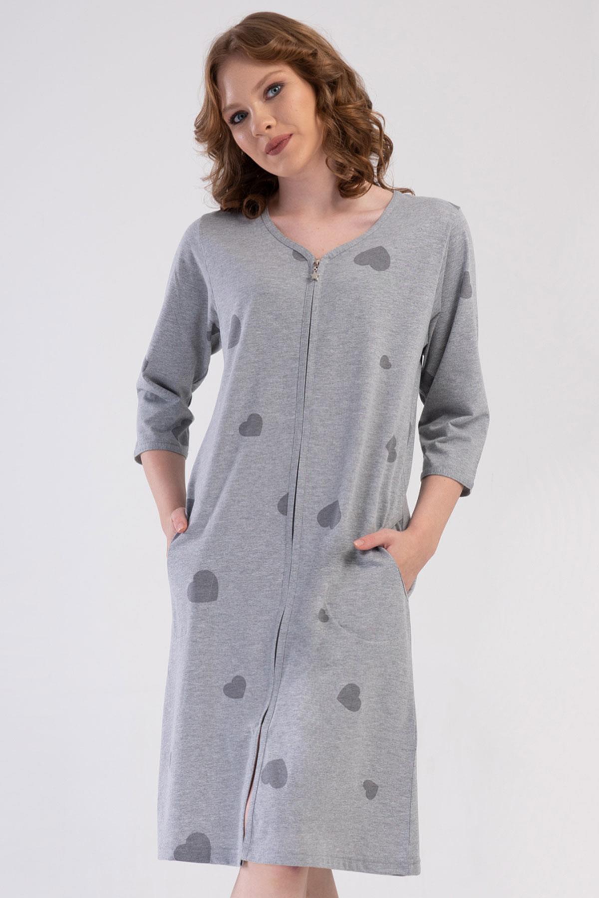 Vienetta 4091656203 Kadın Büyük Beden 3/4 Kollu Ev Elbisesi