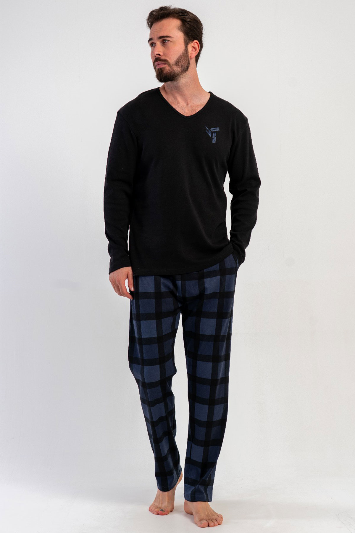 Vienetta 5031830826 Erkek Uzun Kollu Pijama Takımı