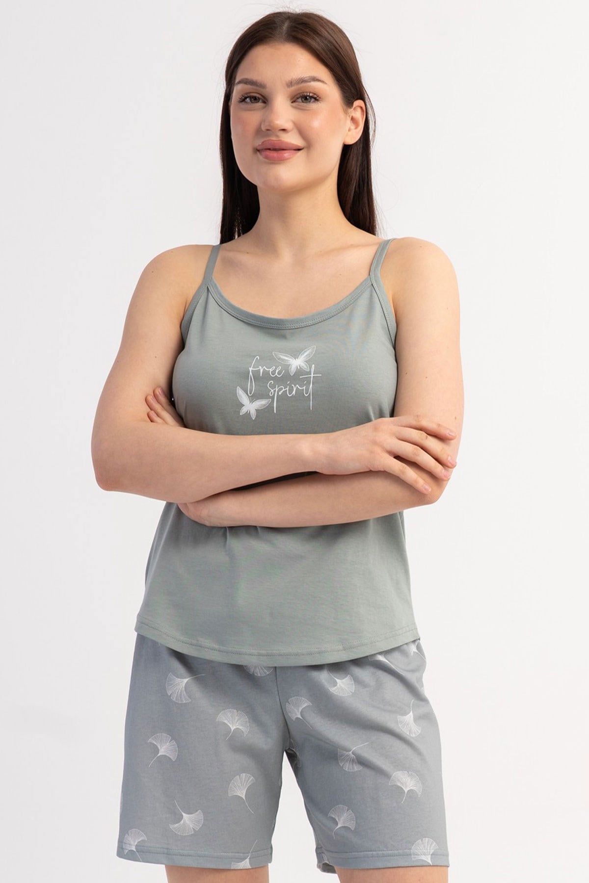Vienetta 6010487339 Kadın İp Askılı Şortlu Pijama Takımı
