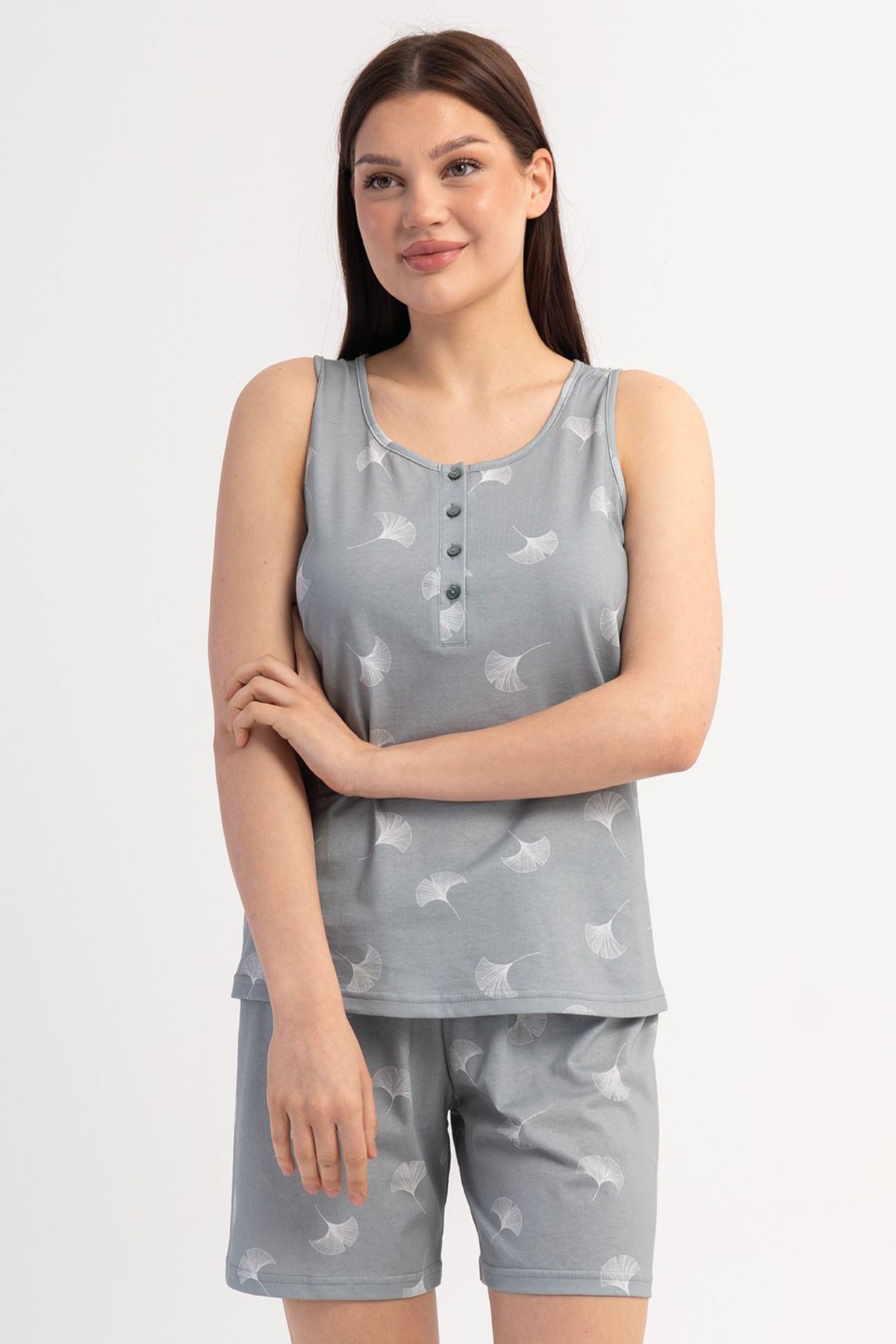 Vienetta 6010537339 Kadın Kalın Askılı Şortlu Pijama Takımı