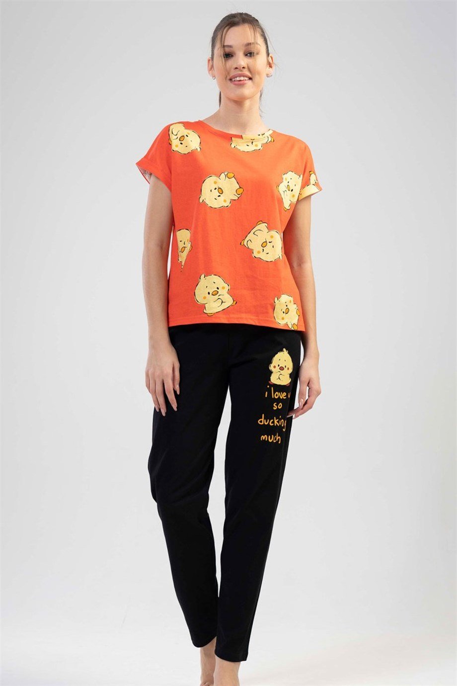 Vienetta Kadın (Oranj) Kısa Kollu Pijama Takımı 1112500638