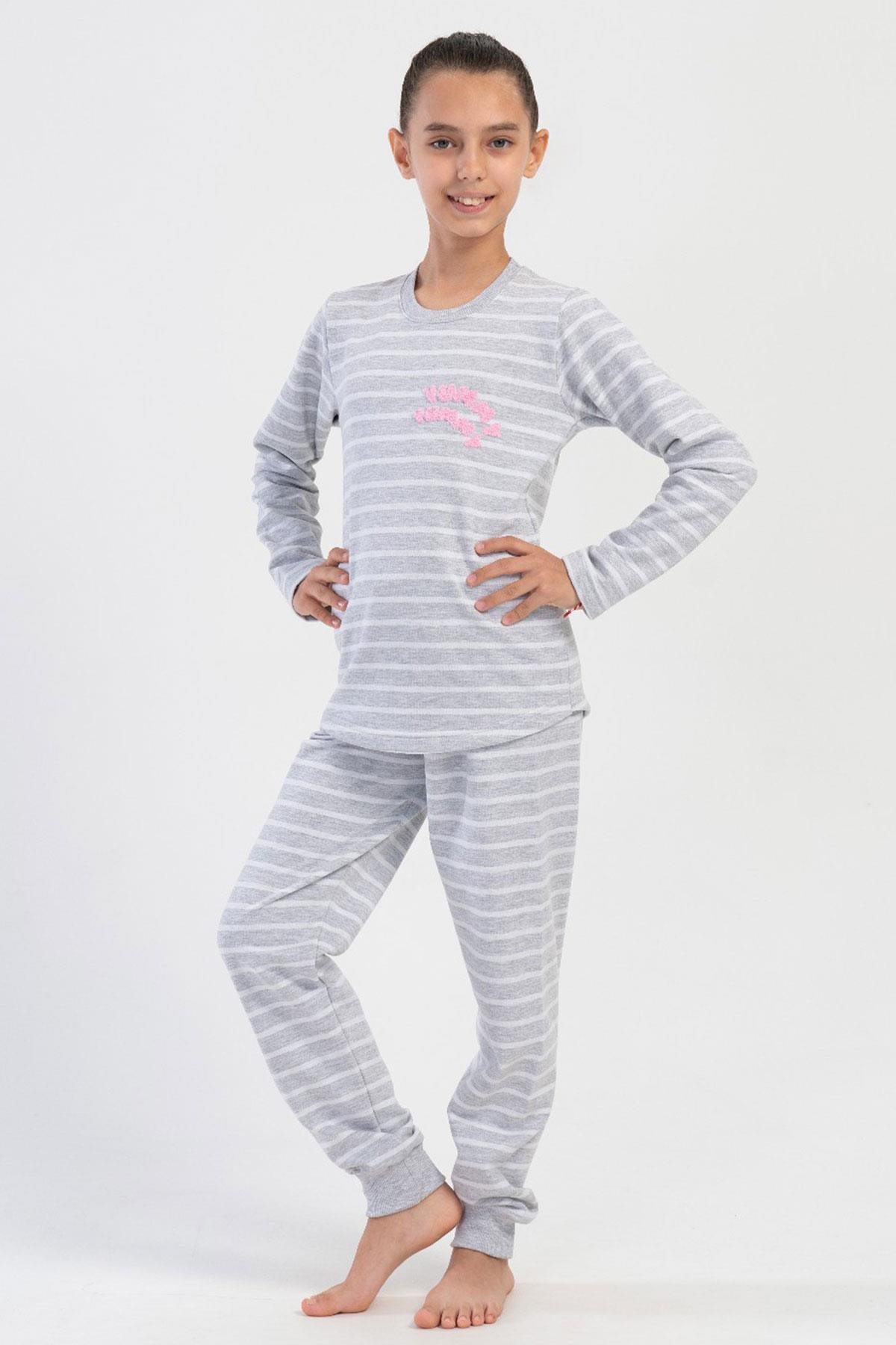 Vienetta Kids 4030180000 Kız Çocuk Uzun Kollu 2 İplik Pijama Takımı