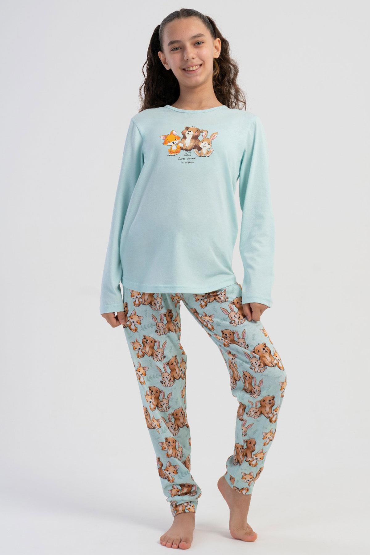 Vienetta Kids 5031933197 Kız Çocuk Uzun Kollu Pijama Takımı