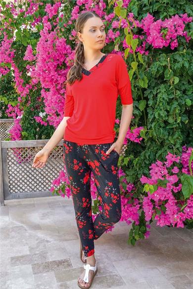 Jiber 10041 Kadın Kısa Kol Pijama Takımı