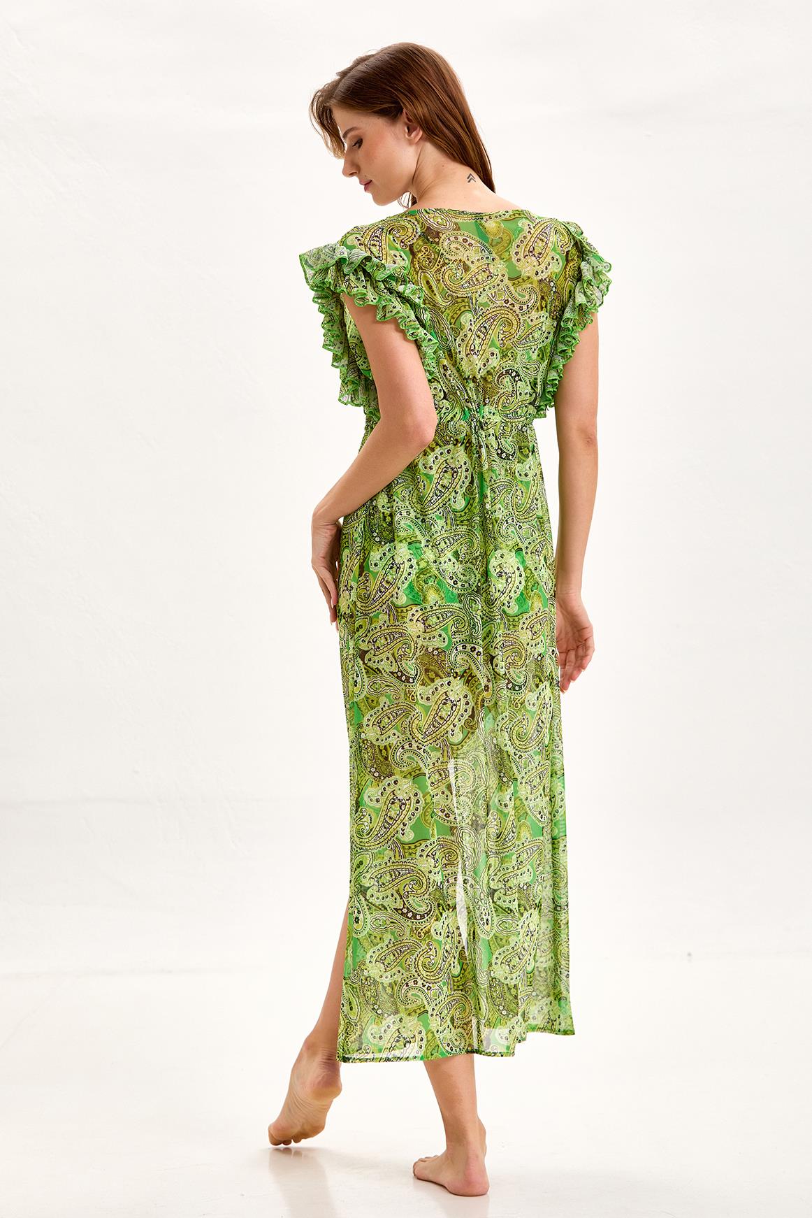Argento 2158-2074 Kadın Fırfırlı Kaftan Pareo