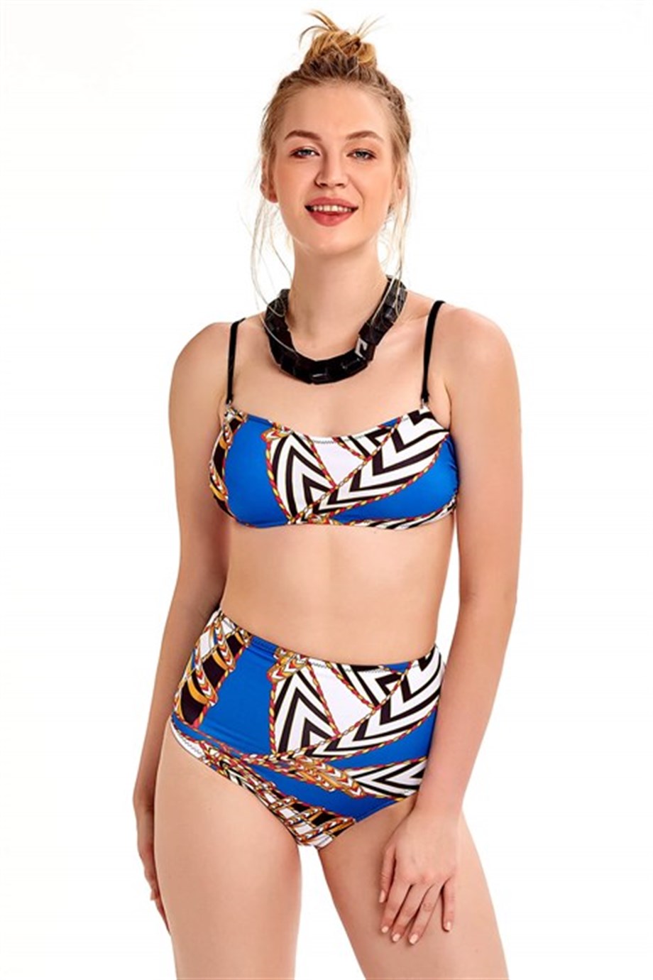 Argento  Kadın Straplez Örgü Desenli Bikini 1318-7115