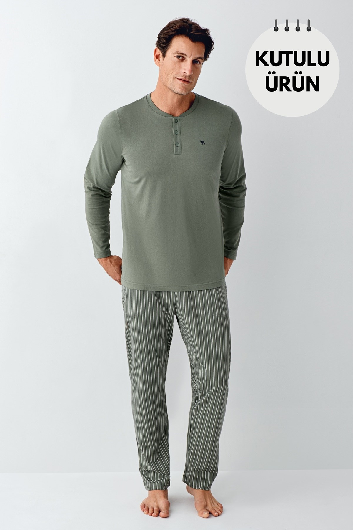 Arnetta AR3013-S Erkek Patlı Uzun Kol Pijama Takımı