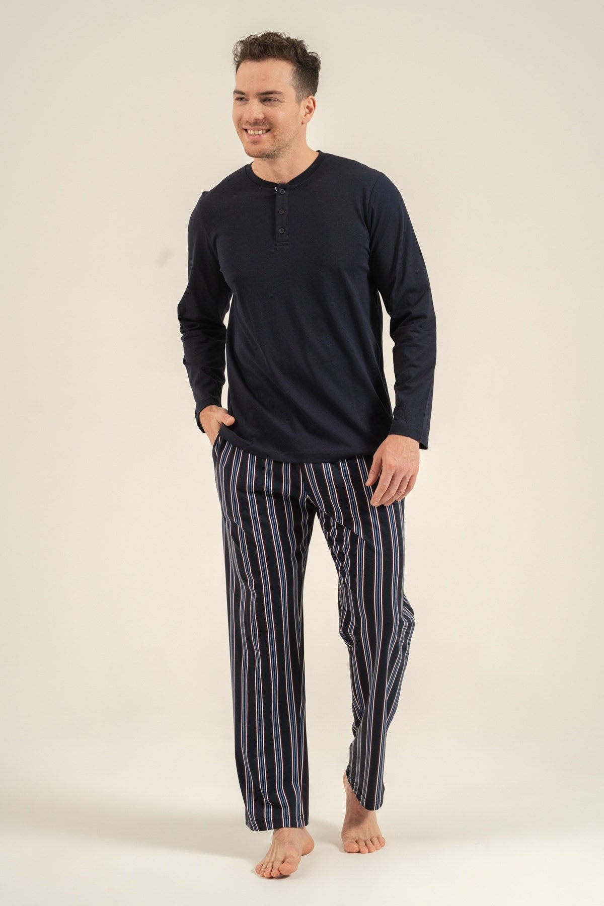Arnetta AR3836-S Erkek Patlı Uzun Kol Pijama Takımı