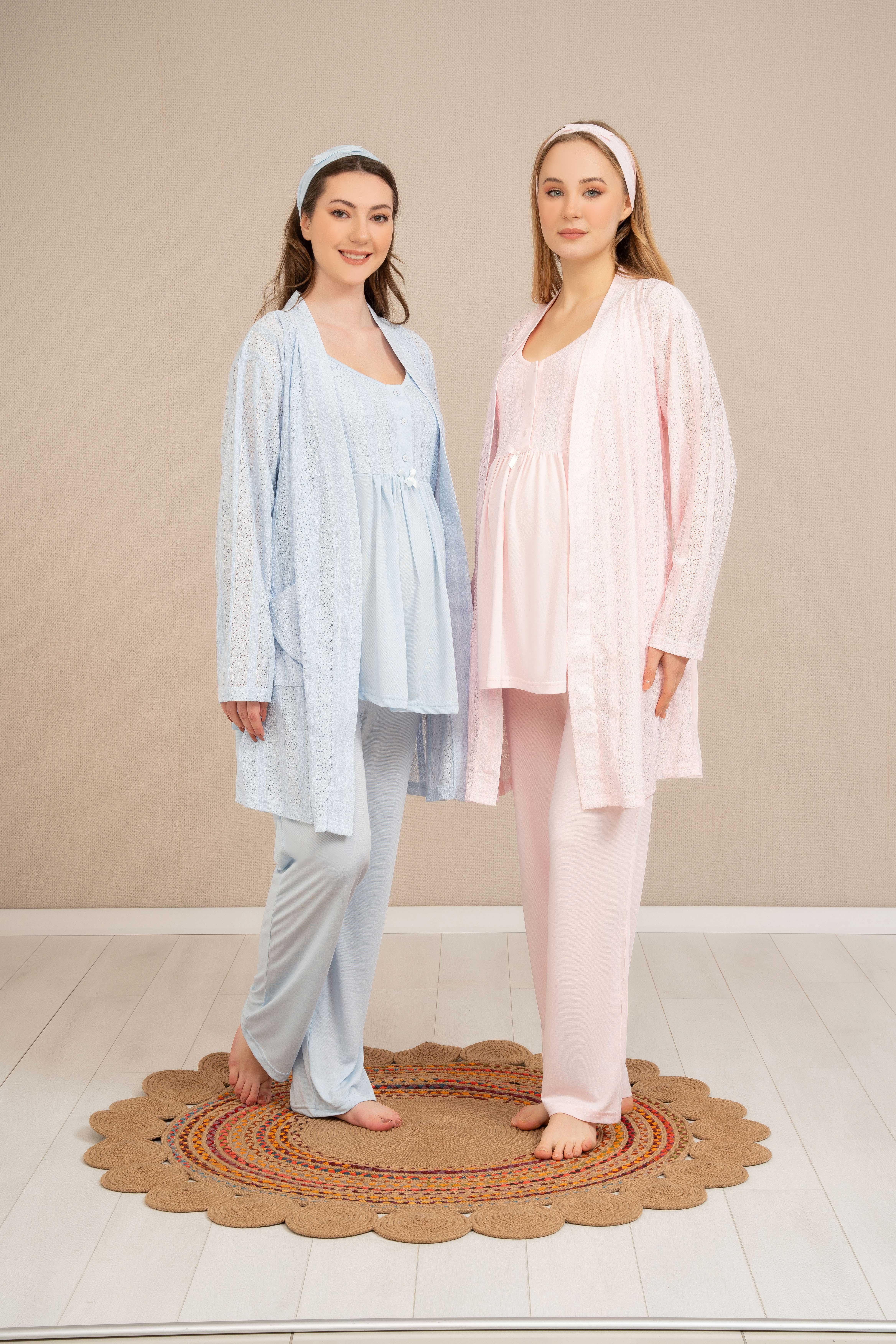 Baha 4502 Lohusa 3'lü Pijama Takım