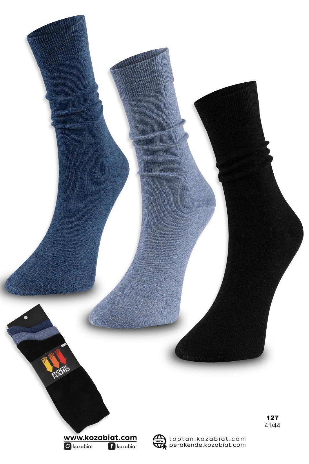 Dominant 127 Erkek 3'lü Düz Soket Çorap