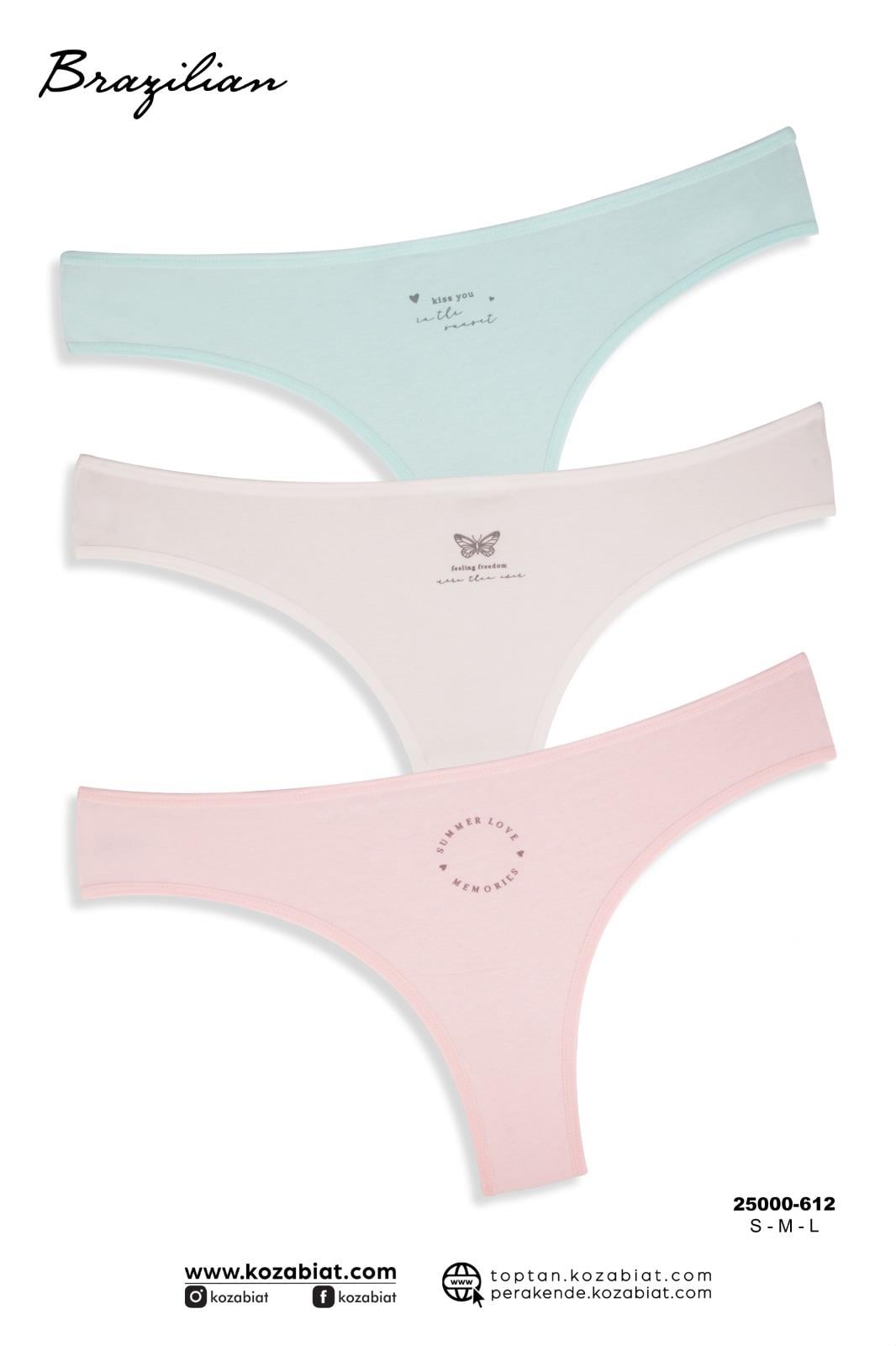 Dominant 25000 Kadın Desenli 3 Lü Külot Brazılıan