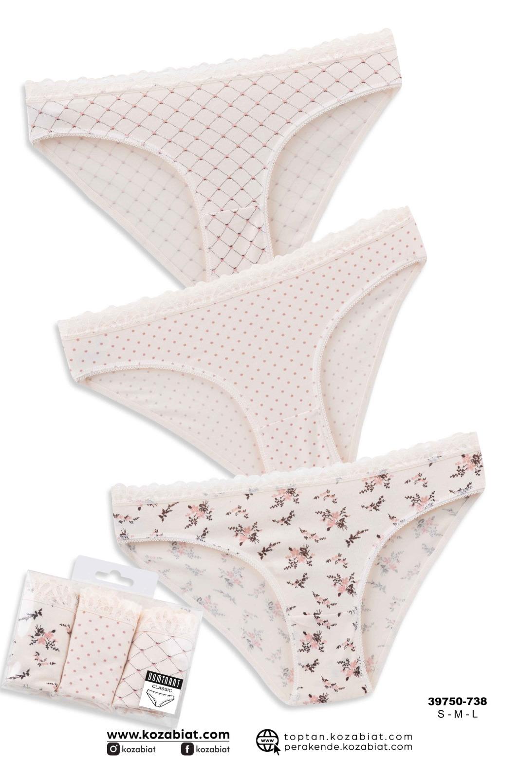Dominant 39750-738 Kadın Desenli 3 lü Külot