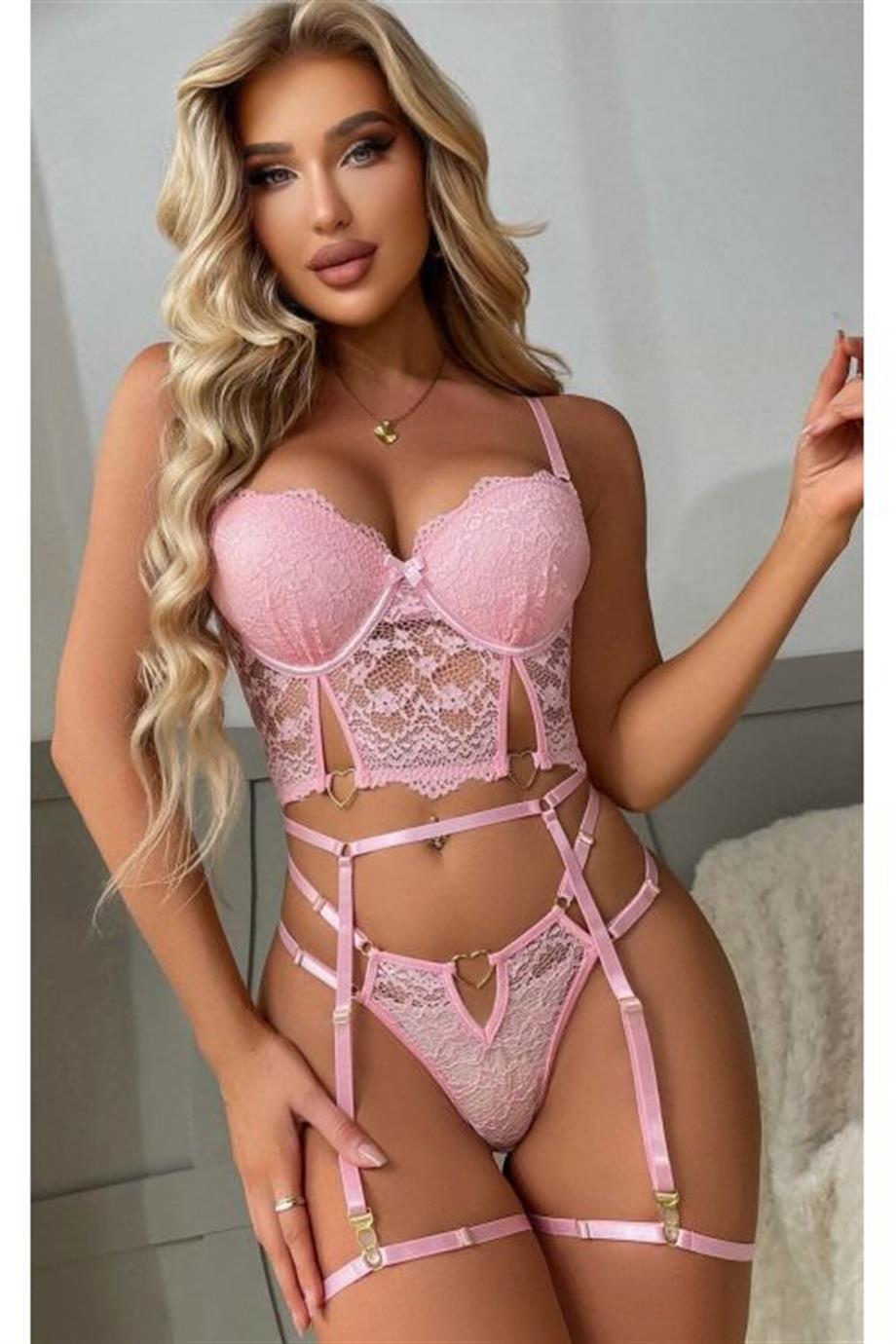 For Dreams Fantazi Dantelli Jartiyer Büstiyerli Takım