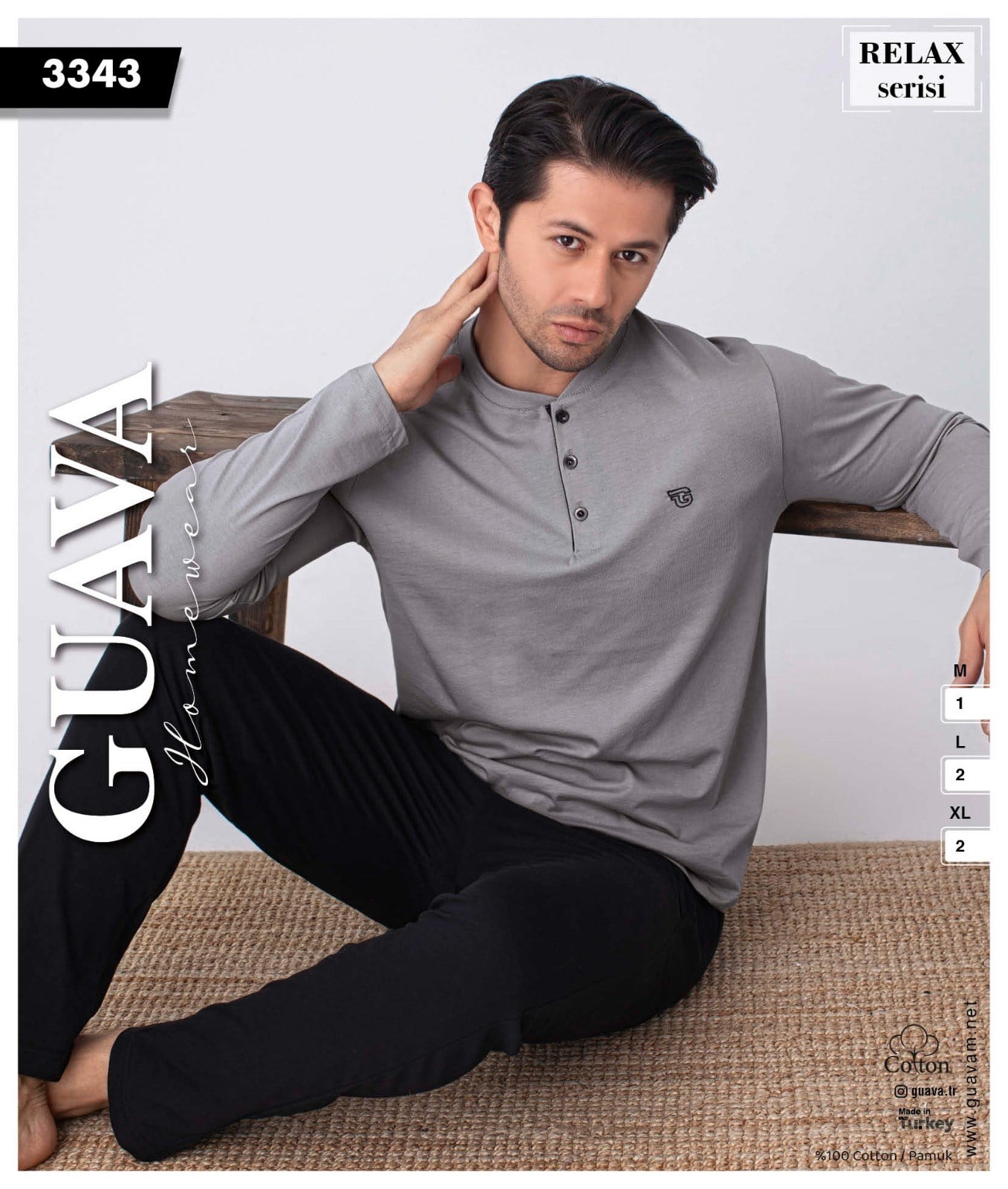 Guava 3343 Erkek Uzun Kollu Pijama Takımı