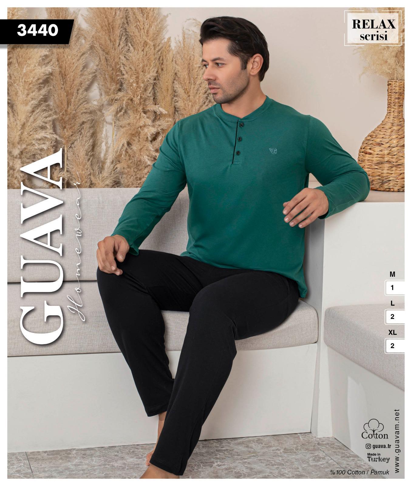Guava 3440 Erkek Uzun Kollu Pijama Takımı