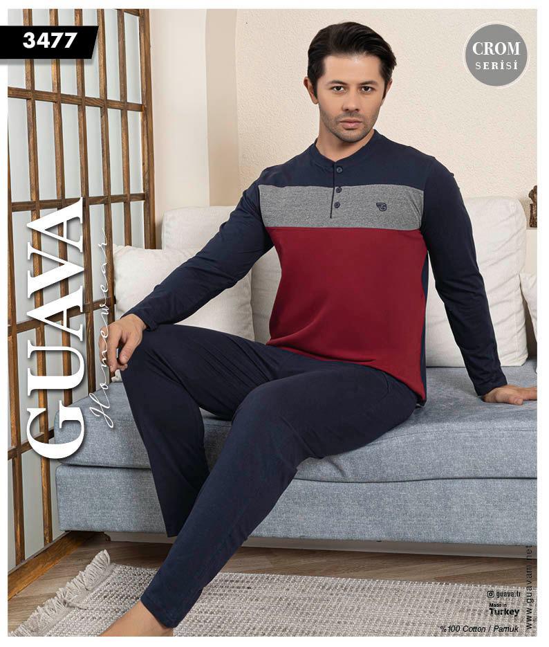 Guava 3477 Erkek Uzun Kollu Pijama Takımı