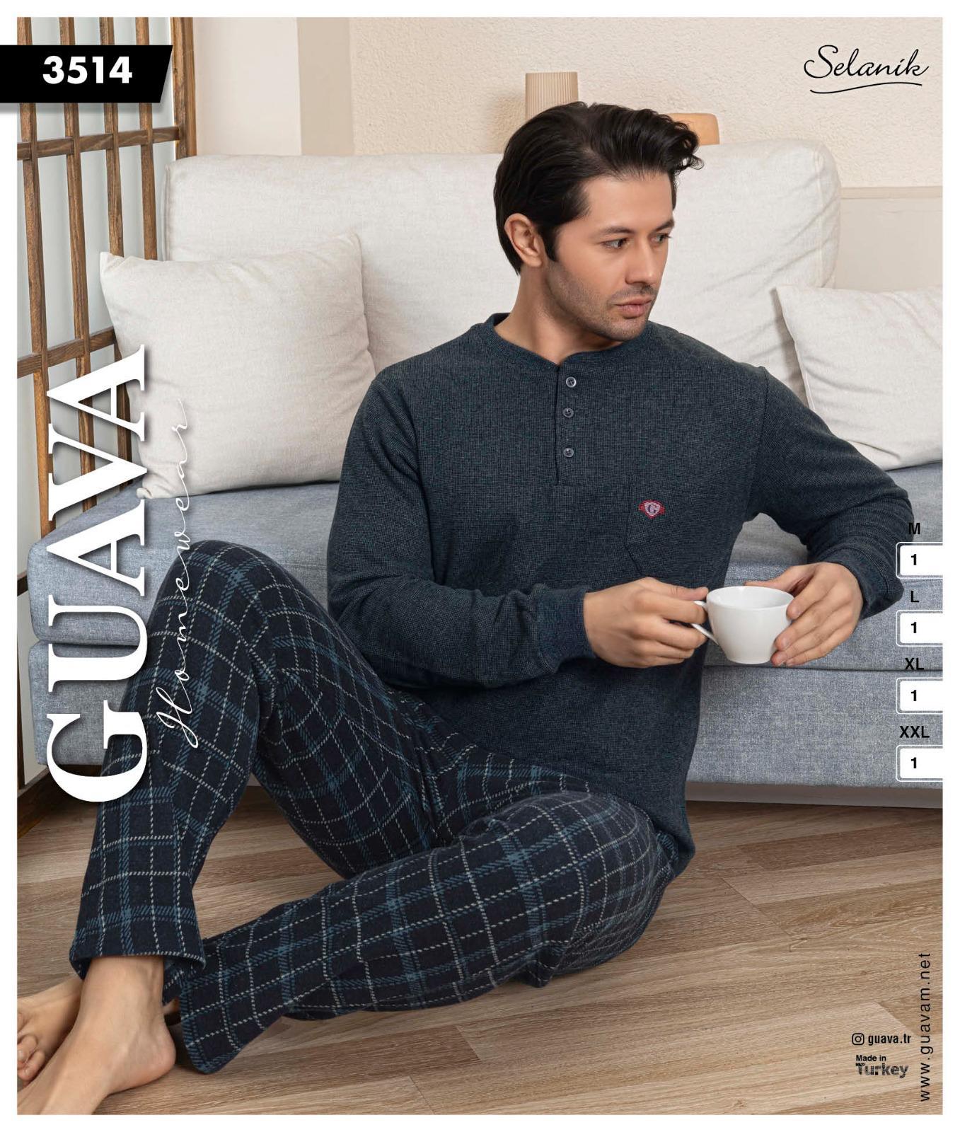 Guava 3514 Erkek Uzun Kollu Pijama Takımı