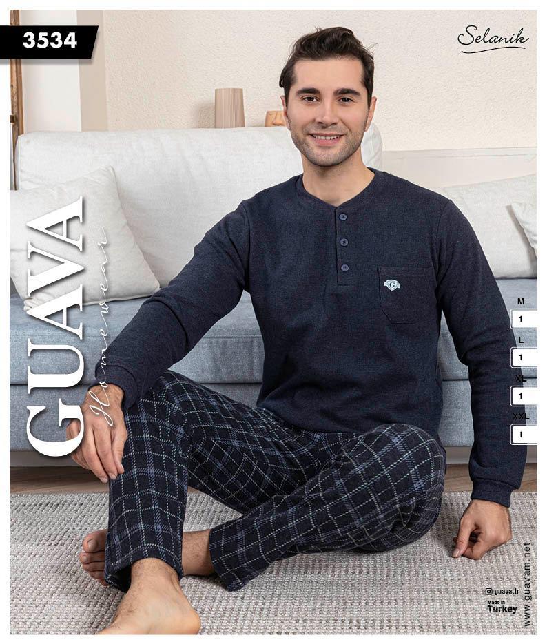 Guava 3534 Erkek Uzun Kollu Pijama Takımı