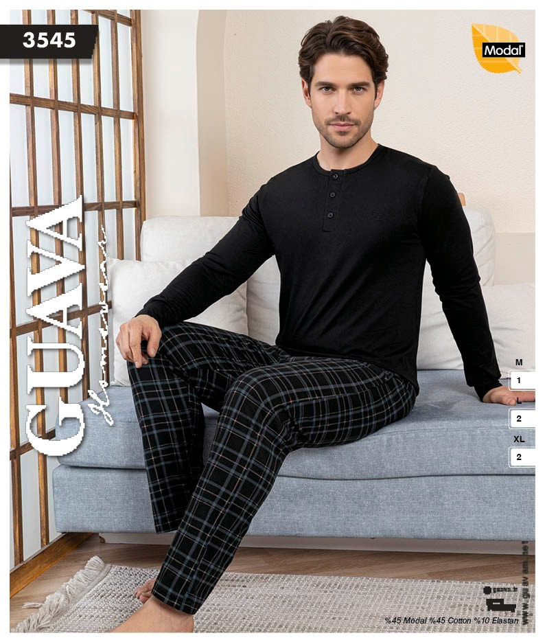 Guava 3545 Erkek Uzun Kollu Pijama Takımı