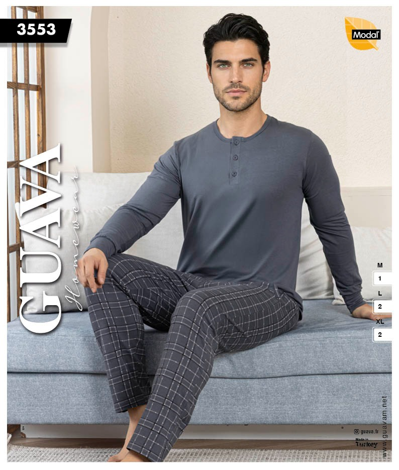 Guava 3553 Erkek Uzun Kollu Pijama Takımı